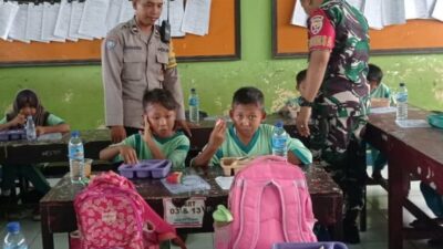 Polsek Gerung Kawal Ketat Program Makan Bergizi Gratis, Ribuan Siswa Terima Manfaat